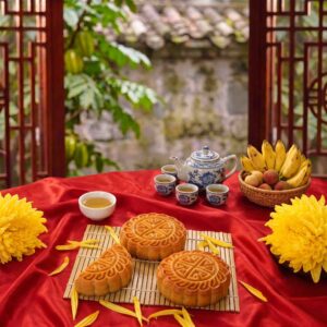 Bánh trung thu nhân cốm Làng Vòng thơm dẻo đặc sản Hà Nội