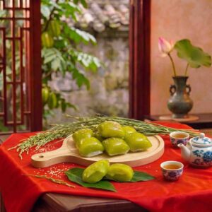 Bánh xu xê cốm Làng Vòng nhân đậu xanh dẻo thơm Hà Nội