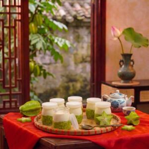 Sữa chua cốm Làng Vòng thơm mát kết hợp cốm nếp non