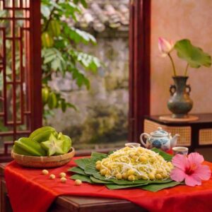 Xôi cốm Làng Vòng dẻo thơm màu xanh tự nhiên Hà Nội