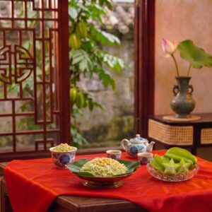 Xôi cốm Làng Vòng dẻo thơm màu xanh tự nhiên Hà Nội