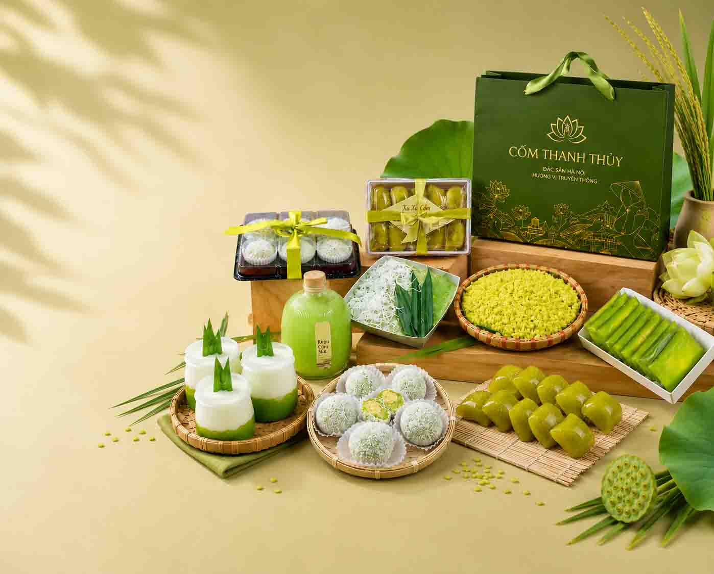 Cốm Làng Vòng xanh tự nhiên đặc sản truyền thống Hà Nội